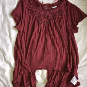 Burgundy top